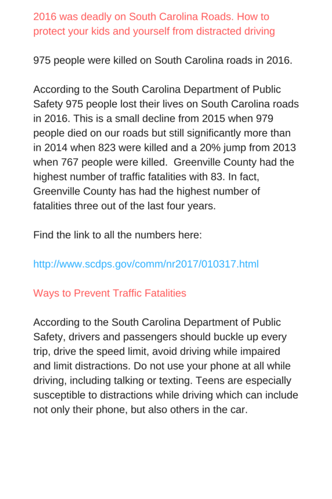 Texting and Driving Info