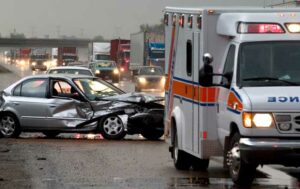 ambulance at scene of car accident 