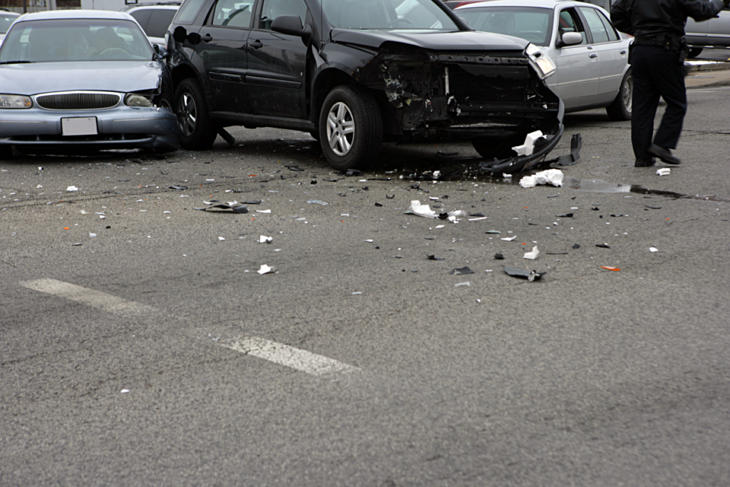 scene of multi-vehicle accident in South Carolina