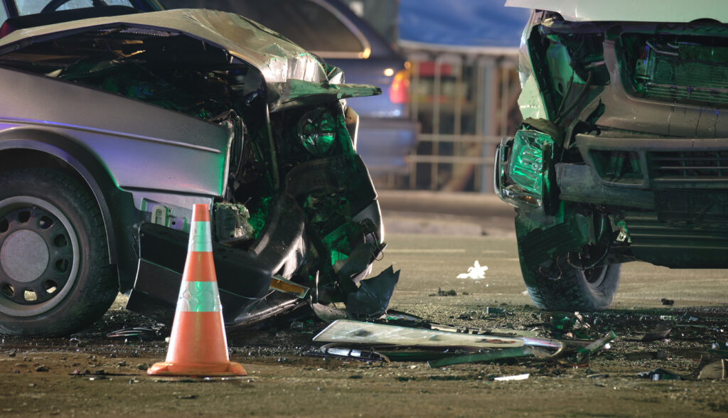 image of 2 damaged cars in SC auto accident